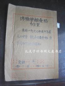 一九六0年《山西省清徐县粮食局办公室 粮食档案》合订本（关于1960年各类人口粮食定量.粮油价格供应比例办法的通知/等）原件