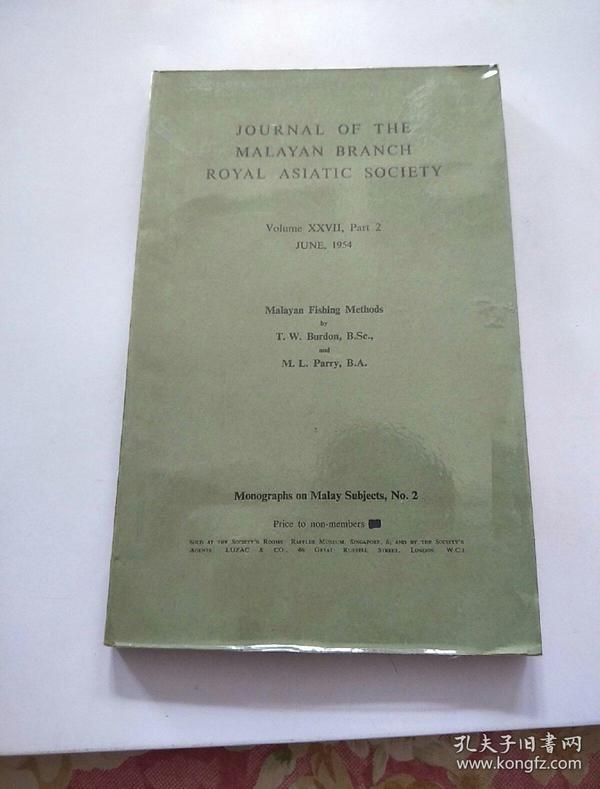 JOURNAL OF THE MALAYAN BRANCH ROYAL ASIATIC SOCIETY 1954