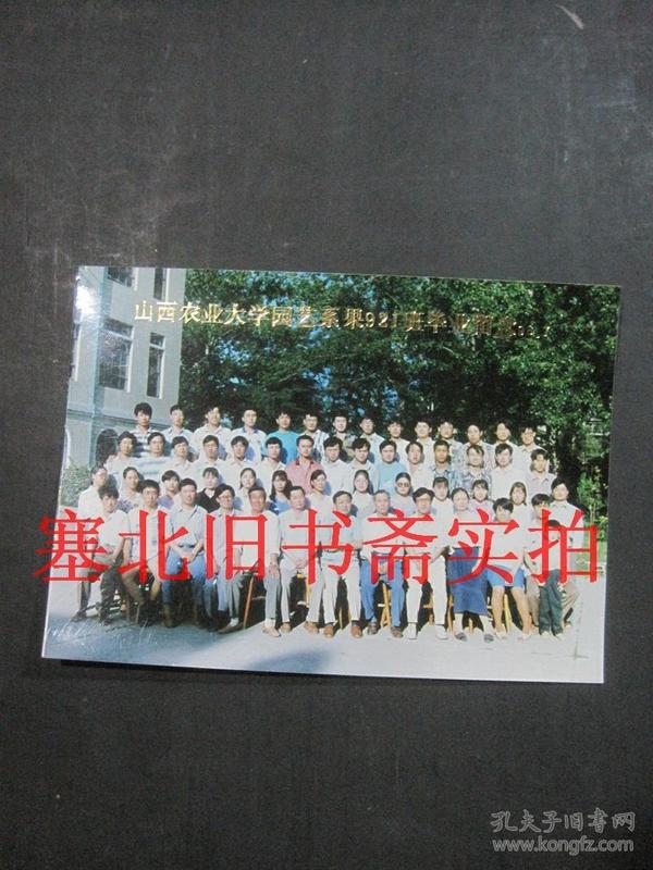 老照片-山西农业大学园艺系果921班毕业留念一张 彩照 1996.7  7.5*12.8CM