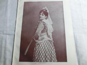【现货 包邮】1890年平版印刷画《女管家特雷泽》（Therese Rothhauser）    尺寸约41*29厘米（货号100123）