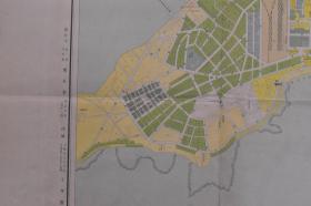 （特1672）史料  最新《青岛市街一览图》一张全 彩色地图  1938年 日本博文堂发行 尺寸：109*79CM