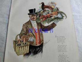 【现货 包邮】1890年套色木刻版画《圣诞年货》（weihnachts stillleben）尺寸约41*29厘米（货号 18020）