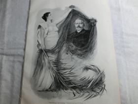 【现货 包邮】1890年平版印刷画《古斯塔夫·弗赖塔格》(Gustav Freytag)   尺寸约41*29厘米（货号100142）
