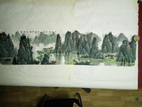 国画:桂林山水，著名画家何棣作品