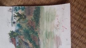 写生水粉画金城江大桥