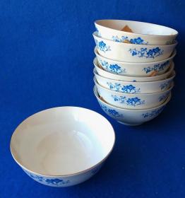 唐山蓝花瓷碗（8个）