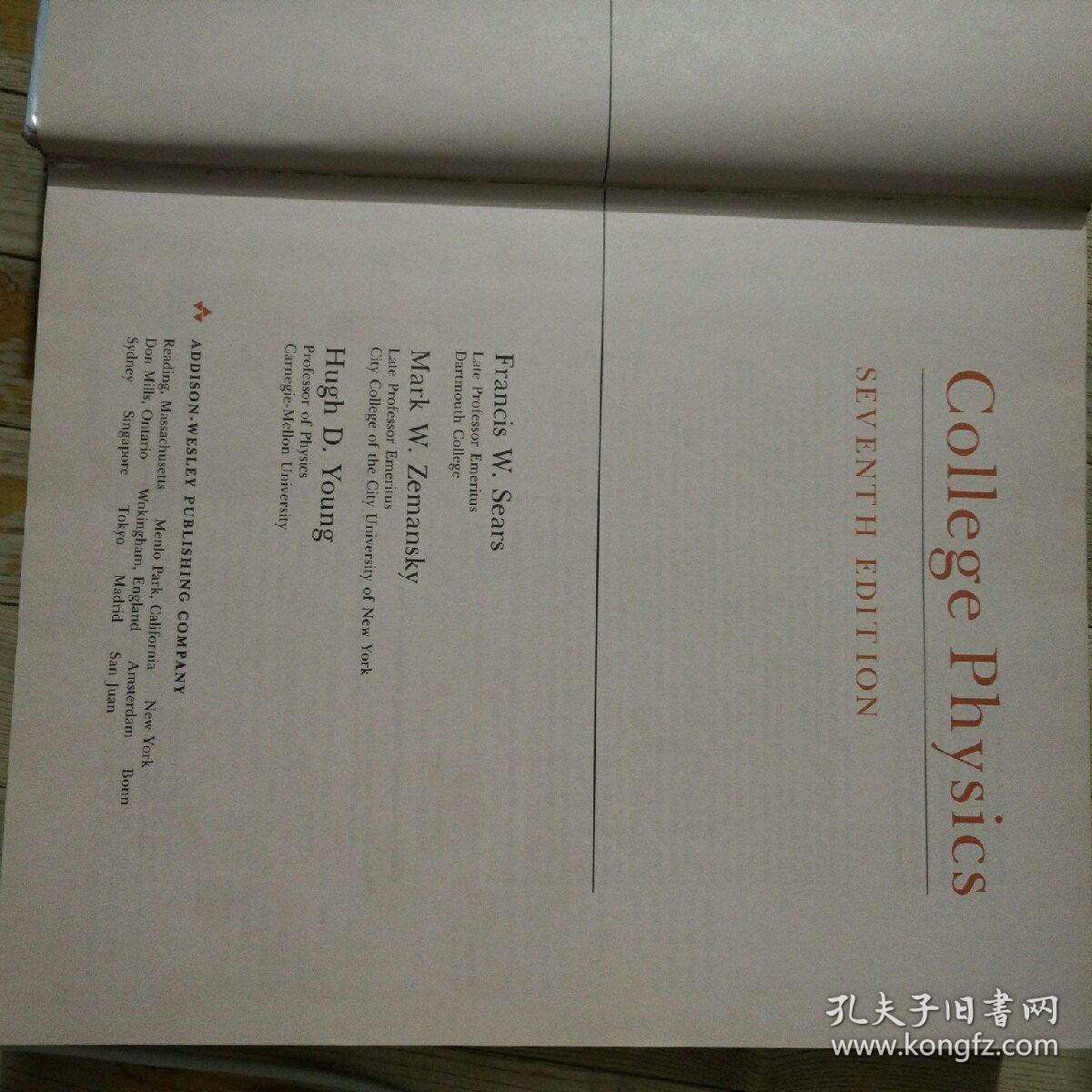 COLLEGE PH丫SICS SEARS ZEMANSK丫 丫OUNG