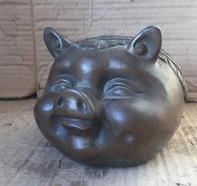 A900四斤多重的黄铜发财猪