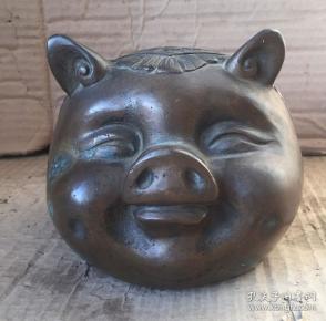 A900四斤多重的黄铜发财猪
