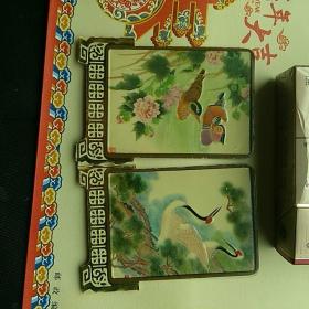 1984,西冷印社年历片。4枚屏风式,连体卡