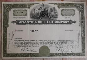 [老股票 美国]  美国大西洋里奇菲尔德公司股票 Atlantic Richfield Company  79264