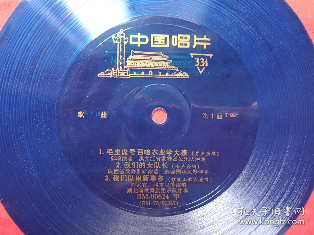 中国唱片：（蓝色薄膜唱片、BM-00624甲乙、BM-75/01248-247、歌曲、春风吹遍彝家家（女声独唱、李存琏演唱）、山庄巡逻队（陕西歌舞剧院、雷茨宇领唱、薛强国手风琴伴唱）、毛主席号召咱农业学大寨（郭颂演唱、黑龙江省歌舞团民乐队）、我们队里新事多（刘家谊、骆友汉演唱、黑龙江省歌舞团民乐队伴奏））1975年出版第三张发布