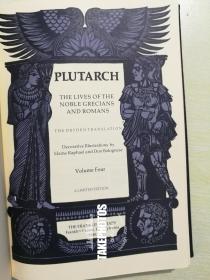 the lives of the noble grecians and romans《希腊罗马十二名人传》普鲁塔克 plutarch 史学经典 franklin library 1979年出版 25周年版 西方世界伟大名著系列丛书 真皮精装 全四卷 德赖登 Dryden 经典英译本