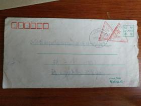 九十年代实寄封（部队封）：新疆石河子莫索湾武警中队寄山东聊城 盖义务兵免费信件戳