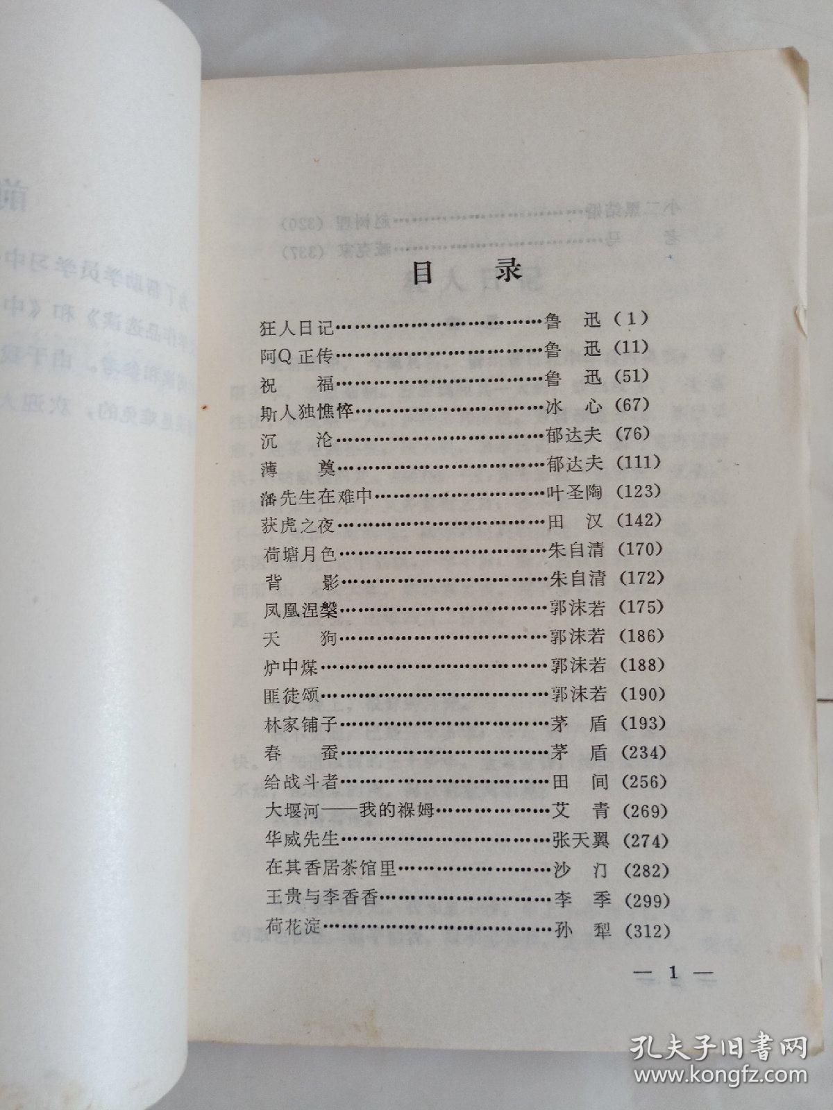 《中国现代文学作品选》