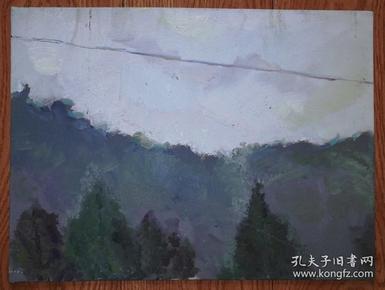 手绘布面油画：无款20190524-23（风景 40x30 布面画板）