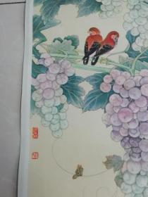 上海书画出版社出版 著名画家喻继高 老年画一套四条幅全（硕果丰收、春意盎然、东风送暖、山花烂漫） 1979年2月1版1印（76X26cm）