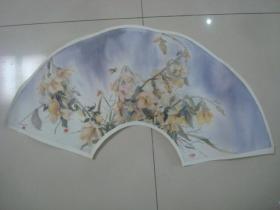 大幅扇面水彩画15.........,约85*42厘米