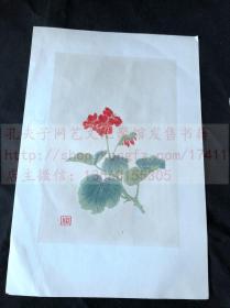 套色木刻版画 《笺谱八种 之三》齐白石王梦白王雪涛王师子李鹤筹 1954年荣宝斋新记木板水印 散叶八种一袋全