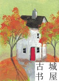 FranHahnArt原创民间艺术，《秋天的房子》2000年出版，10x14cm