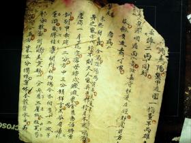 S393，老手抄药方汤方，大开本线装一册，内容少见，朱笔圈点