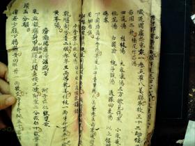 S393，老手抄药方汤方，大开本线装一册，内容少见，朱笔圈点