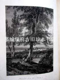 【稀见】1804-05年版/皮装/根据名家画单面全页铜版插图（六十多幅）《乔治三世时期大伦敦风景、建筑集锦》上下册 SELECT VIEWS OF LONDON AND ITS ENVIRONS