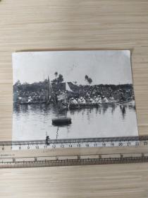 安徽省宁国市河沥溪端午赛龙舟 八十年代老照片