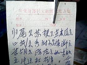 手抄件：《灵宝县苏村公社医院处方笺——中医验方》