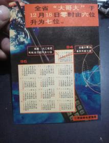 江西省邮电管理局  1994年全省 （大哥大）于12月18日零时由六位升为七位  纪念卡