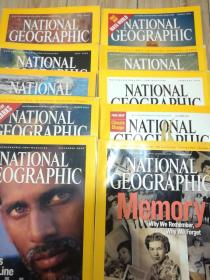原版美国《美国国家地理杂志》2003年2本、2004年8本、2005年8本、2006年9本、2007年10本、2008年2本  (共39册不重复) 39本合售