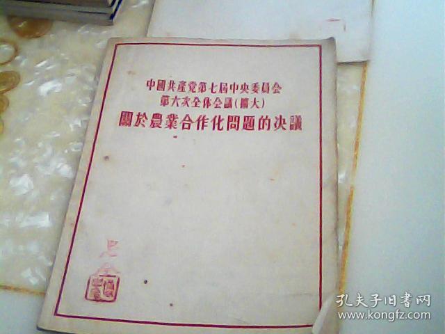 关于农业合作化问题的决议