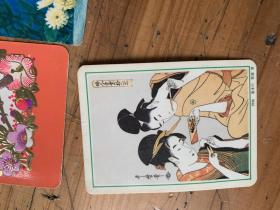 3132：1984年日本妇人手业十二工 押绘 喜多川 歌麿 年历片