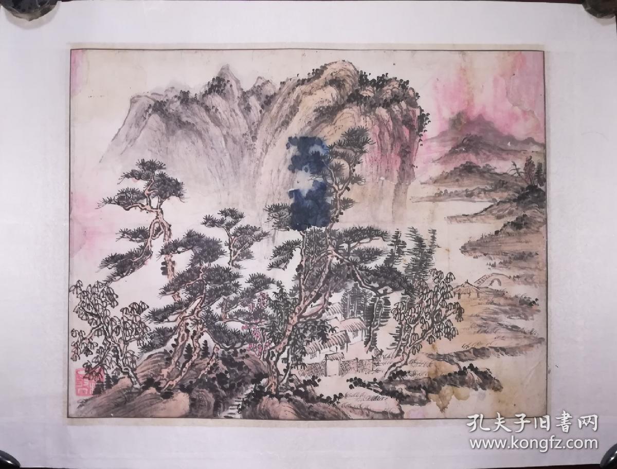 自藏陕西近代著名书法家何连三隐居图一幅，(为其作山水孤品、仅见品)