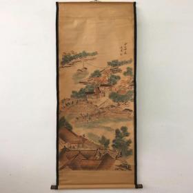 仿古字画 中堂画国画 风景画沈周清明上河图家居装饰挂画家居软装