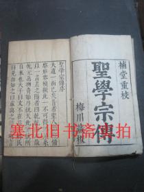 明代万历丙午年补堂重校梅川藏板线装竹纸木刻大字大开本-圣学宗传 1---2卷一册 第2卷后至第30面 26.7*17CM