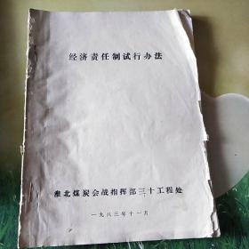 经济责任制试行办法<淮北煤炭会此指挥部三十工程处，1983年)