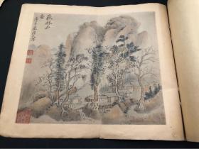 民国彩色珂罗版 恽正叔山水花卉十四幅