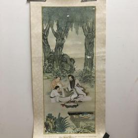 故宫博物院80年代出版明代画作(8）画芯高68公分 宽28公分