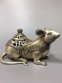白铜老鼠熏香炉2
