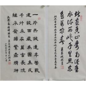 王昌炽 真迹RW574 诗文两件，尺寸55-33厘米，保真，湖北书协会员。