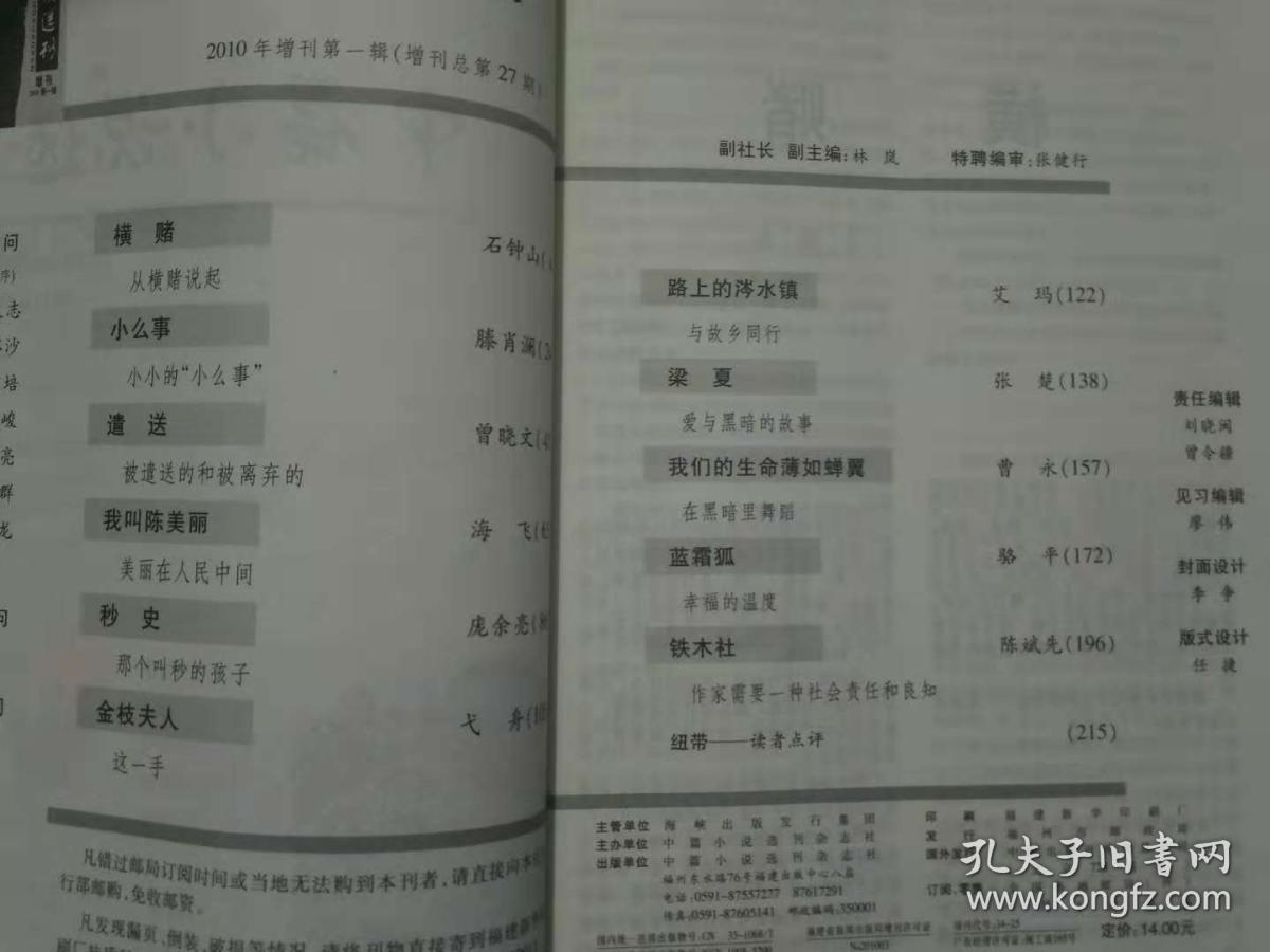 中篇小说选刊（2010年增刊第一辑）