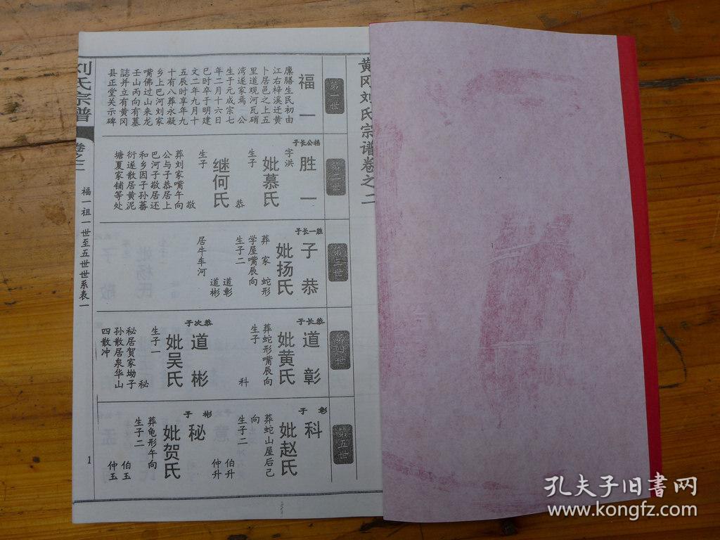 刘氏宗谱    卷二·福一祖一至五世、胜一祖六至三十世