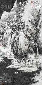国家友好画院特聘书画家  李钟铭 水墨画作品“江雪”一幅（纸本软片，约 8.4平尺，钤印：李钟铭印；作品由《中国美术市场报》直接得自于艺术家本人）HXTX111452
