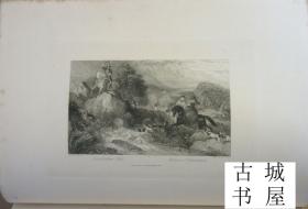 稀缺《司各特作品与画集》108幅版画插图，1840出版，精装22.5 x 28.5 cm