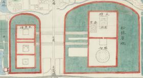 【提供资料信息服务】《北京地理全图》（原图高清复制）（北京地里全图、北京老地图、北京地图、北平地图）全图规整，绘制详细，色彩雅丽。裱框后，风貌极佳。