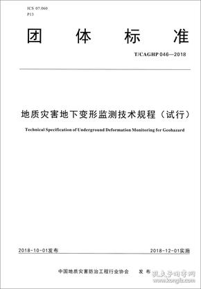 地质灾害地下变形监测技术规程（试行T\CAGHP046-2018）/团体标准