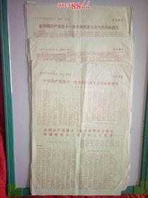 1977年8月21-23日皖东通讯：中国共产党第十一次全国代表大会新闻公报、中国共产党第十一届中央委员会第一次全体会议新闻公报、政治报告、（八开）全部套红印刷（3期合售）