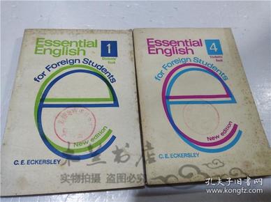 原版英法德意等外文书 ESSENTIAL ENGLISH for Foreign Students BOOK ONE/FOUR 2本 C.E.ECKKERSLEY LONGMAN 1970年 32开平装