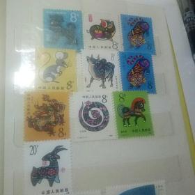 第一轮生肖邮票10枚
